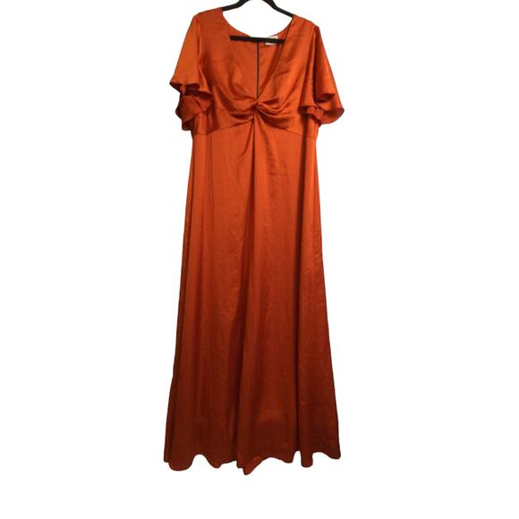 Show Me Your Mumu Rome Twist Gown Maxi Dress Burnt Orange Empire Waist 2X - Picture 2 of 10